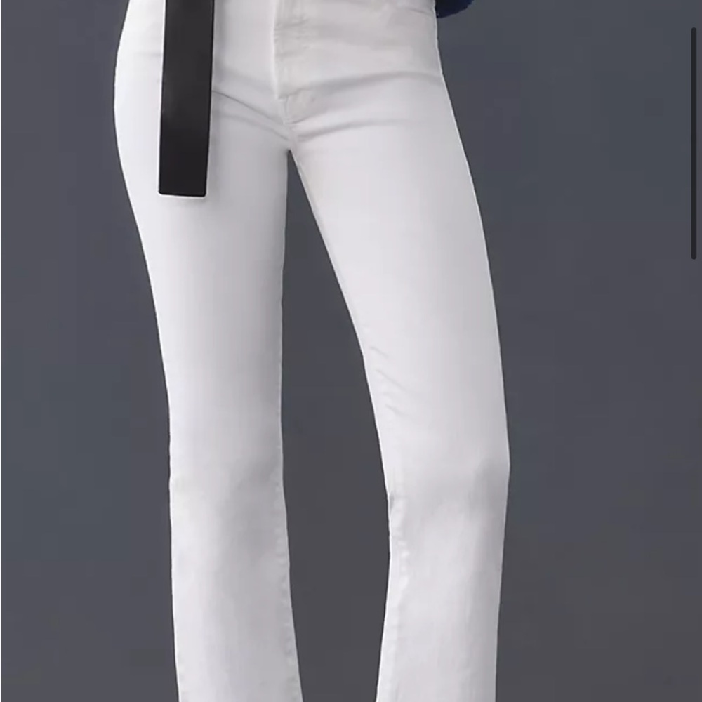 MOTHER White Straight Leg Jeans